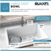 Ruvati 30 x 20 inch epiGranite Drop-in Topmount Granite Composite Single Bowl Kitchen Sink - Arctic White - RVG1030WH