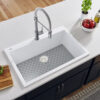 Ruvati 30 x 20 inch epiGranite Drop-in Topmount Granite Composite Single Bowl Kitchen Sink - Arctic White - RVG1030WH