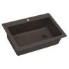 Ruvati 33 x 22 inch epiGranite Drop-in Topmount Granite Composite Single Bowl Kitchen Sink - Espresso Brown - RVG1033ES