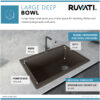 Ruvati 33 x 22 inch epiGranite Drop-in Topmount Granite Composite Single Bowl Kitchen Sink - Espresso Brown - RVG1033ES
