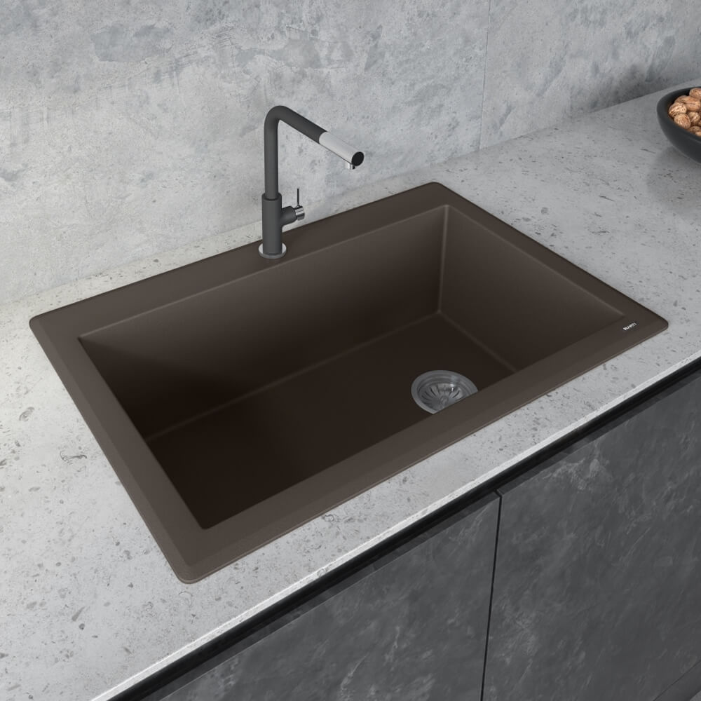 Espresso Brown Granite Drop-in Sink