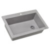 Ruvati 33 x 22 inch epiGranite Drop-in Topmount Granite Composite Single Bowl Kitchen Sink - Urban Gray - RVG1033GR