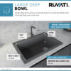 Ruvati 33 x 22 inch epiGranite Drop-in Topmount Granite Composite Single Bowl Kitchen Sink - Urban Gray - RVG1033GR