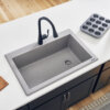 Ruvati 33 x 22 inch epiGranite Drop-in Topmount Granite Composite Single Bowl Kitchen Sink - Urban Gray - RVG1033GR