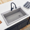 Urban Gray Drop-in Kitchen Sink Granite