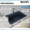 Ruvati 33 x 22 inch Granite Composite Drop-in Topmount Single Bowl Kitchen Sink - Catalina Blue - RVG1033LU