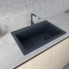 Ruvati 33 x 22 inch Granite Composite Drop-in Topmount Single Bowl Kitchen Sink - Catalina Blue - RVG1033LU
