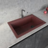 Ruvati 33 x 22 inch Granite Composite Drop-in Topmount Single Bowl Kitchen Sink - Carnelian Red - RVG1033RD