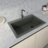 Ruvati 33 x 22 inch Granite Composite Drop-in Topmount Single Bowl Kitchen Sink - Juniper Green - RVG1033RN