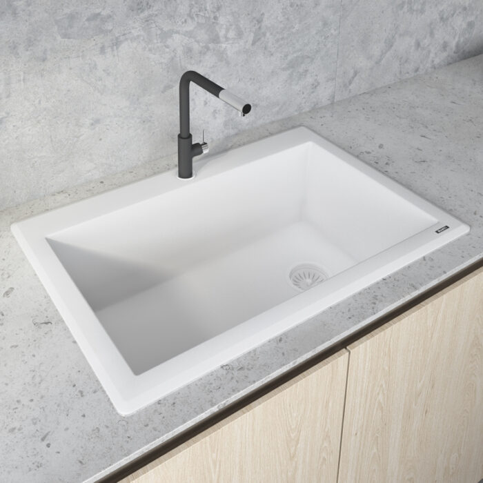 White Granite Drop-in Sink