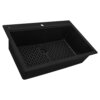 Ruvati 33 x 22 inch epiGranite Drop-in Topmount Granite Composite Single Bowl Kitchen Sink - Midnight Black - RVG1080BK Ruvati 33 x 22 inch epiGranite Drop-in Topmount Granite Composite Single Bowl Kitchen Sink - Midnight Black - RVG1080BK