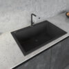 Ruvati 33 x 22 inch epiGranite Drop-in Topmount Granite Composite Single Bowl Kitchen Sink - Midnight Black - RVG1080BK Ruvati 33 x 22 inch epiGranite Drop-in Topmount Granite Composite Single Bowl Kitchen Sink - Midnight Black - RVG1080BK