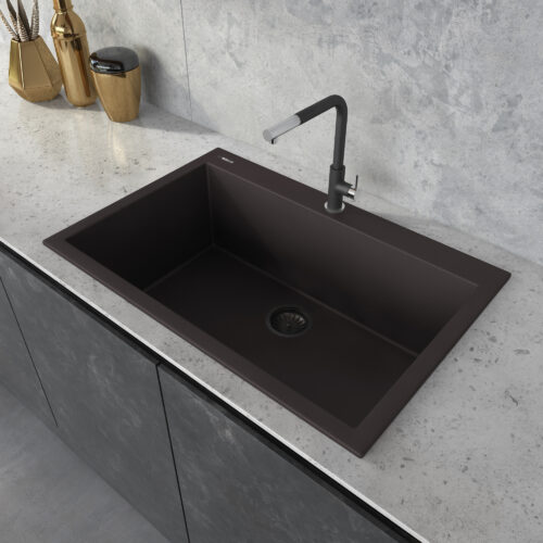 Espresso Brown Drop-in Granite Sink
