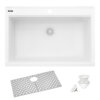 Ruvati 33 x 22 inch epiGranite Drop-in Topmount Granite Composite Single Bowl Kitchen Sink - Arctic White - RVG1080WH