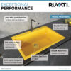 Ruvati 33 x 22 inch Granite Composite Drop-in Topmount Kitchen Sink Single Bowl - Midas Yellow - RVG1080YL