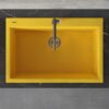 Ruvati 33 x 22 inch Granite Composite Drop-in Topmount Kitchen Sink Single Bowl - Midas Yellow - RVG1080YL