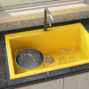 Ruvati 33 x 22 inch Granite Composite Drop-in Topmount Kitchen Sink Single Bowl - Midas Yellow - RVG1080YL