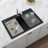 Matte Black Granite Workstation Sink