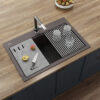 Espresso Brown Granite Workstation Sink
