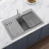 Ruvati 33-inch Granite Composite Workstation Drop-in Topmount Kitchen Sink Silver Gray - RVG1302GR Ruvati 33-inch Granite Composite Workstation Drop-in Topmount Kitchen Sink Silver Gray - RVG1302GR