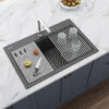 Urban Gray Drop-in Granite Workstation Sink