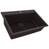 Ruvati 33-inch Granite Composite Workstation Drop-in Topmount Kitchen Sink Espresso Brown - RVG1306ES