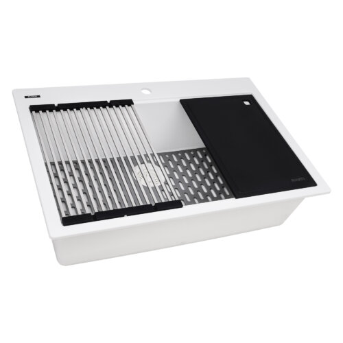 Matte White Granite Workstation Sink