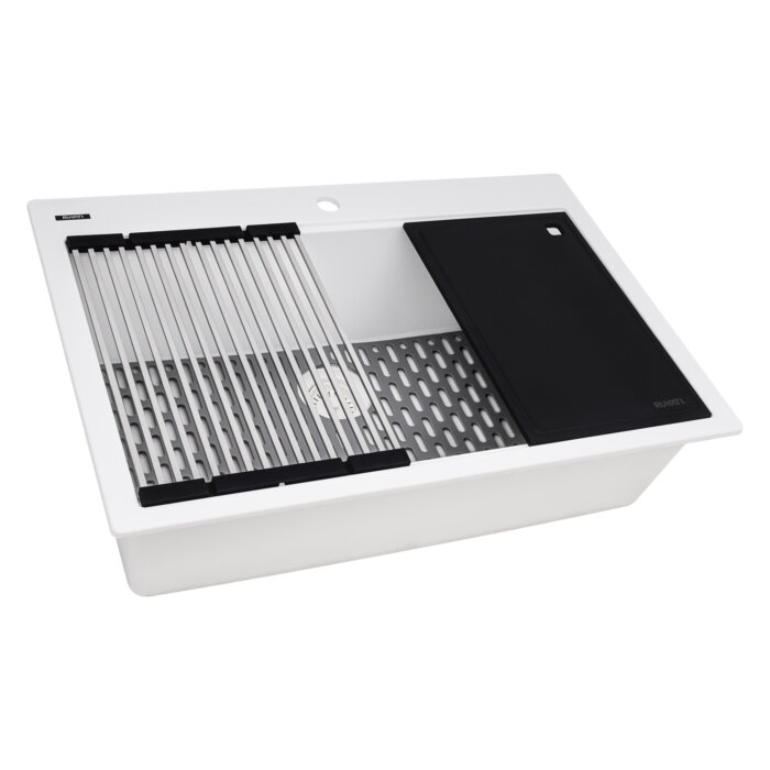 Matte White Granite Workstation Sink