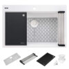 Ruvati 33-inch Granite Composite Workstation Drop-in Topmount Kitchen Sink Matte White - RVG1306WH