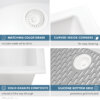 Ruvati 33-inch Granite Composite Workstation Drop-in Topmount Kitchen Sink Matte White - RVG1306WH