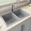 Silver Gray Dual-Mount Granite Sink