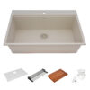 Ruvati 33-inch epiRock Workstation Warm White Topmount Kitchen Sink - RVG1325WB
