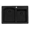 Ruvati 33 x 22 inch epiGranite Dual-Mount Granite Composite Double Bowl Kitchen Sink - Midnight Black - RVG1344BK
