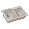 Ruvati 33 x 22 inch epiGranite Dual-Mount Granite Composite Double Bowl Kitchen Sink - Caribbean Sand - RVG1344CS