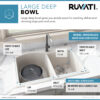Ruvati 33 x 22 inch epiGranite Dual-Mount Granite Composite Double Bowl Kitchen Sink - Caribbean Sand - RVG1344CS