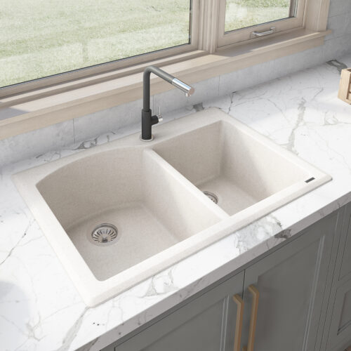 Caribbean Sand Granite Double Bowl Sink