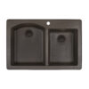 Ruvati 33 x 22 inch epiGranite Dual-Mount Granite Composite Double Bowl Kitchen Sink - Espresso Brown - RVG1344ES