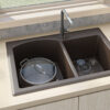 Ruvati 33 x 22 inch epiGranite Dual-Mount Granite Composite Double Bowl Kitchen Sink - Espresso Brown - RVG1344ES