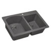 Ruvati 33 x 22 inch epiGranite Dual-Mount Granite Composite Double Bowl Kitchen Sink - Urban Gray - RVG1344GR