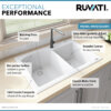 Ruvati 33 x 22 inch epiGranite Dual-Mount Granite Composite Double Bowl Kitchen Sink - Arctic White - RVG1344WH