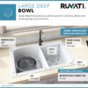 Ruvati 33 x 22 inch epiGranite Dual-Mount Granite Composite Double Bowl Kitchen Sink - Arctic White - RVG1344WH