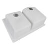 Ruvati 33 x 22 inch epiGranite Dual-Mount Granite Composite Double Bowl Kitchen Sink - Arctic White - RVG1344WH