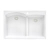 Ruvati 33 x 22 inch epiGranite Drop-in Topmount Granite Composite Double Bowl Kitchen Sink - White - RVG1345WH