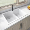 Arctic White Drop-in Double Bowl Sink