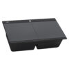 Ruvati 34 inch epiGranite Topmount Workstation Ledge Granite Composite Kitchen Sink - Midnight Black - RVG1350BK