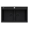 Ruvati 34 inch epiGranite Topmount Workstation Ledge Granite Composite Kitchen Sink - Midnight Black - RVG1350BK