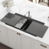 Midnight Black Ledge Workstation Sink