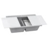 Ruvati 34 inch epiGranite Topmount Workstation Ledge Granite Composite Kitchen Sink - Silver Gray - RVG1350GR