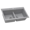 Ruvati 34 inch epiGranite Topmount Workstation Ledge Granite Composite Kitchen Sink - Silver Gray - RVG1350GR