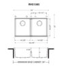 Ruvati 33 x 22 inch epiGranite Drop-in TopMount Granite Composite Double Bowl Low Divide Kitchen Sink - Midnight Black - RVG1385BK